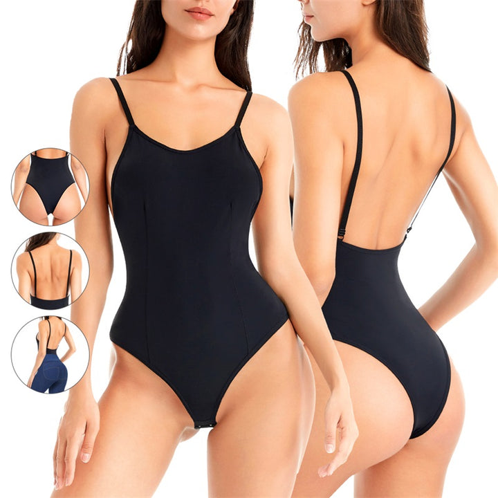 Plus Size Seamless Tummy Control Bodysuit Waist Trainer Thong Shapewear
