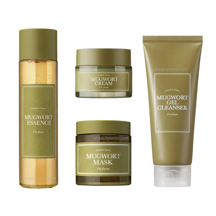 I'm From 4 Step Mugwort Soothing Skincare Set soothing  healing hydrating korean skin care routine for redness irritation acne pimple sensitive skin rosacea  K Beauty World 