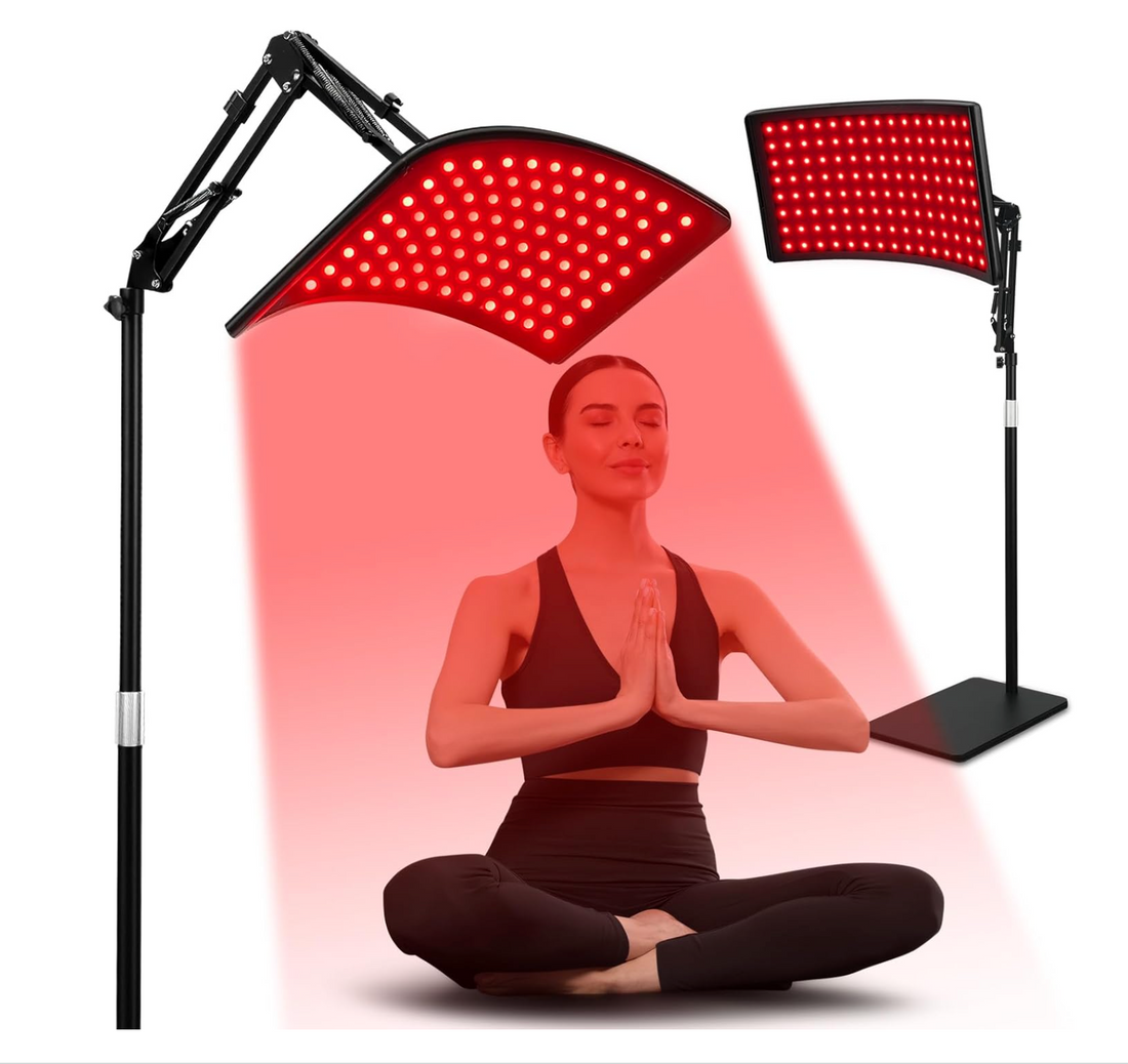 Red Light Therapy Lamp for Face & Body – 660nm Red + 850nm Infrared LED with Adjustable Stand