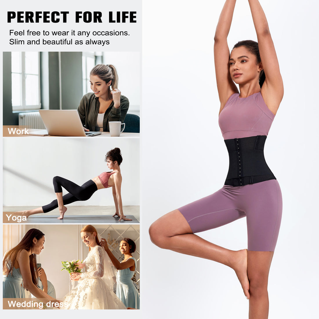 Adjustable Fitness Waist Trainer Zipper Slimming Belt