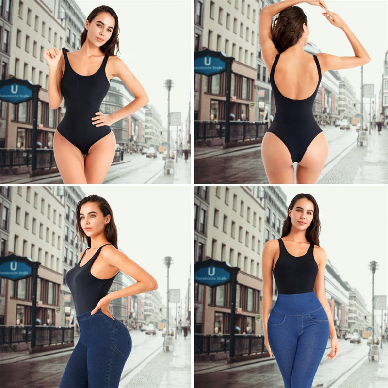 Backless Tummy Control Shaper High Waist Trainer Thong Bodysuit Shapewear