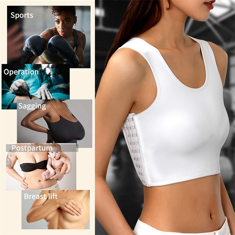 Compression Wireless Breast Flat Belly Bra Shaper Top Shapewear