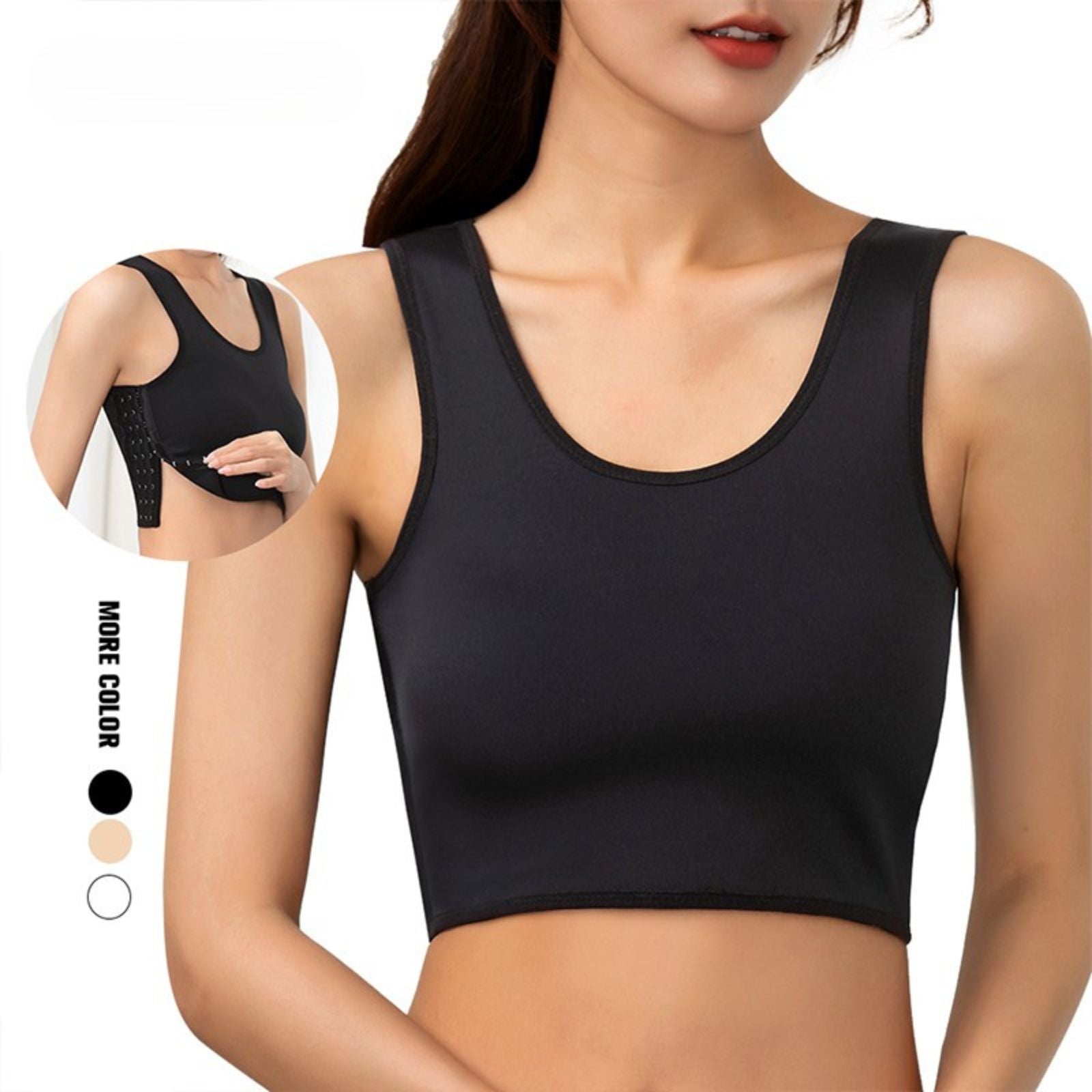 Corset Cami Tank Top Compression Wireless Breast Flat Belly Bra Shaper