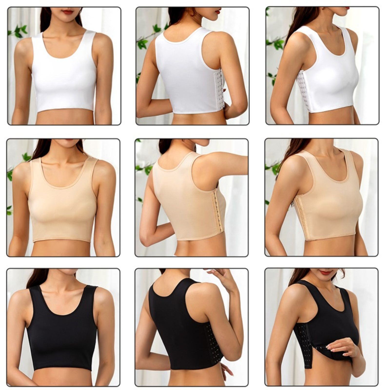 Corset Cami Tank Top Compression Wireless Breast Flat Belly Bra Shaper