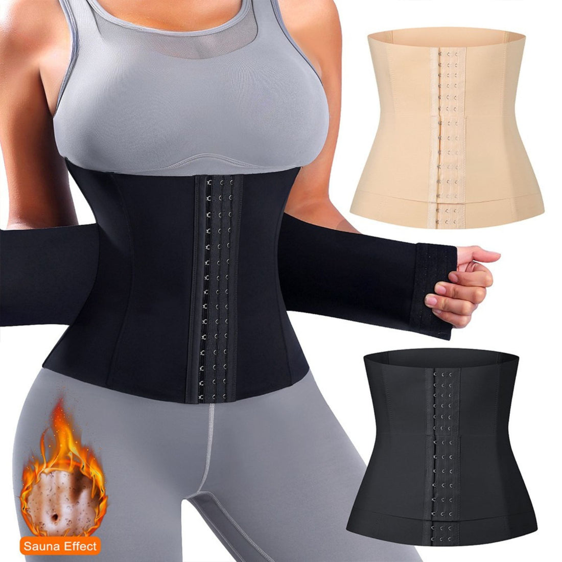 Double Belt Sweat Girdle Waist Trainer Body Compression Wrap Cincher