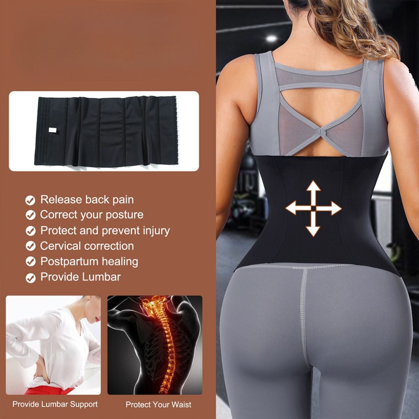 Double Belt Sweat Girdle Waist Trainer Body Compression Wrap Cincher