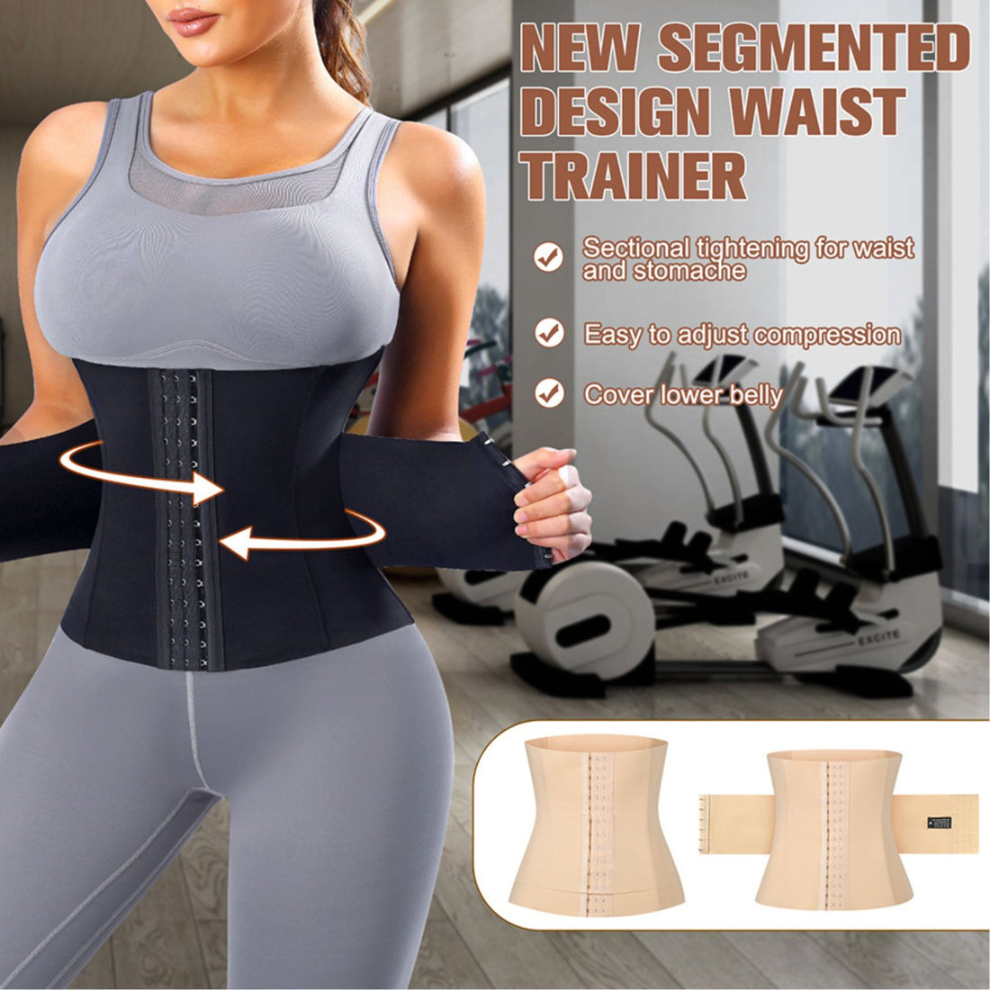 Double Belt Sweat Girdle Waist Trainer Body Compression Wrap Cincher