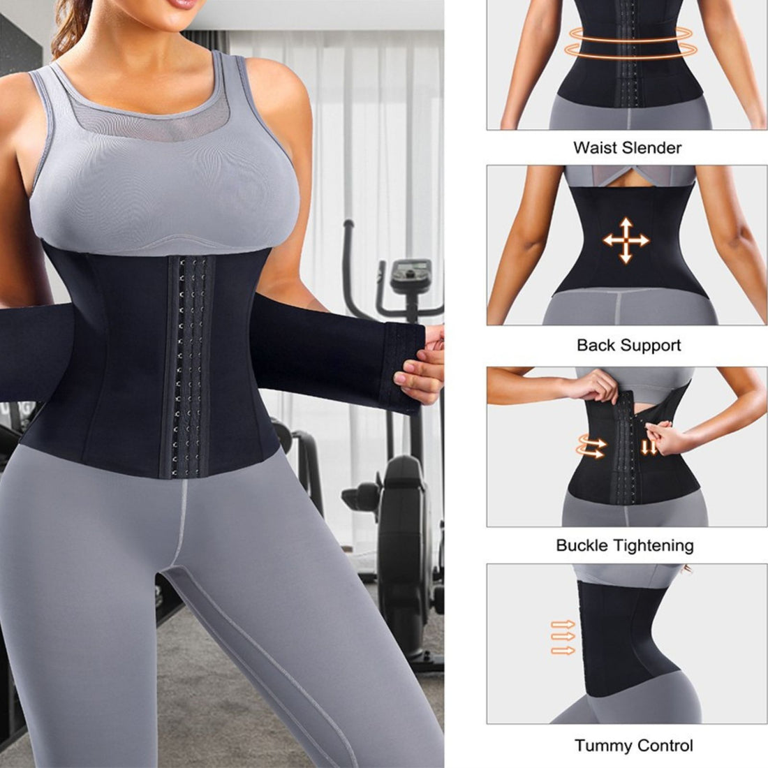 Double Belt Sweat Girdle Waist Trainer Body Compression Wrap Cincher