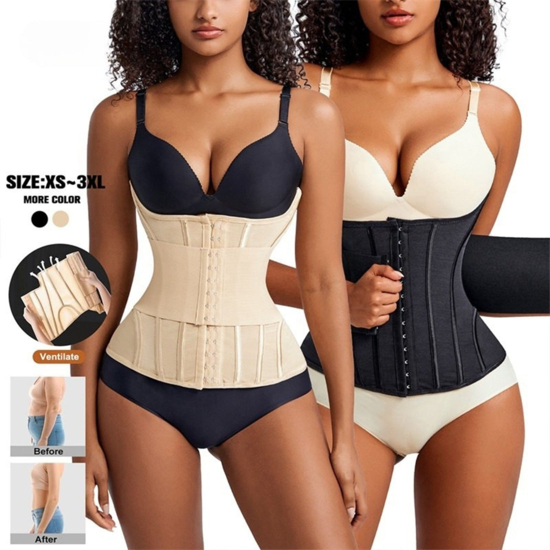 Double Belt Waist Trainer Corset Full Body Wrap Girdle Shapewear for Tummy Control