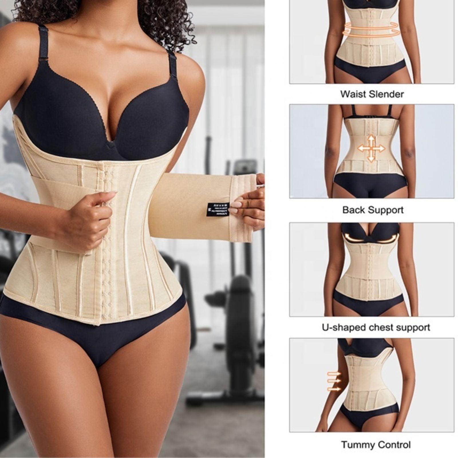 Double Belt Waist Trainer Corset Full Body Wrap Girdle Shapewear for Tummy Control