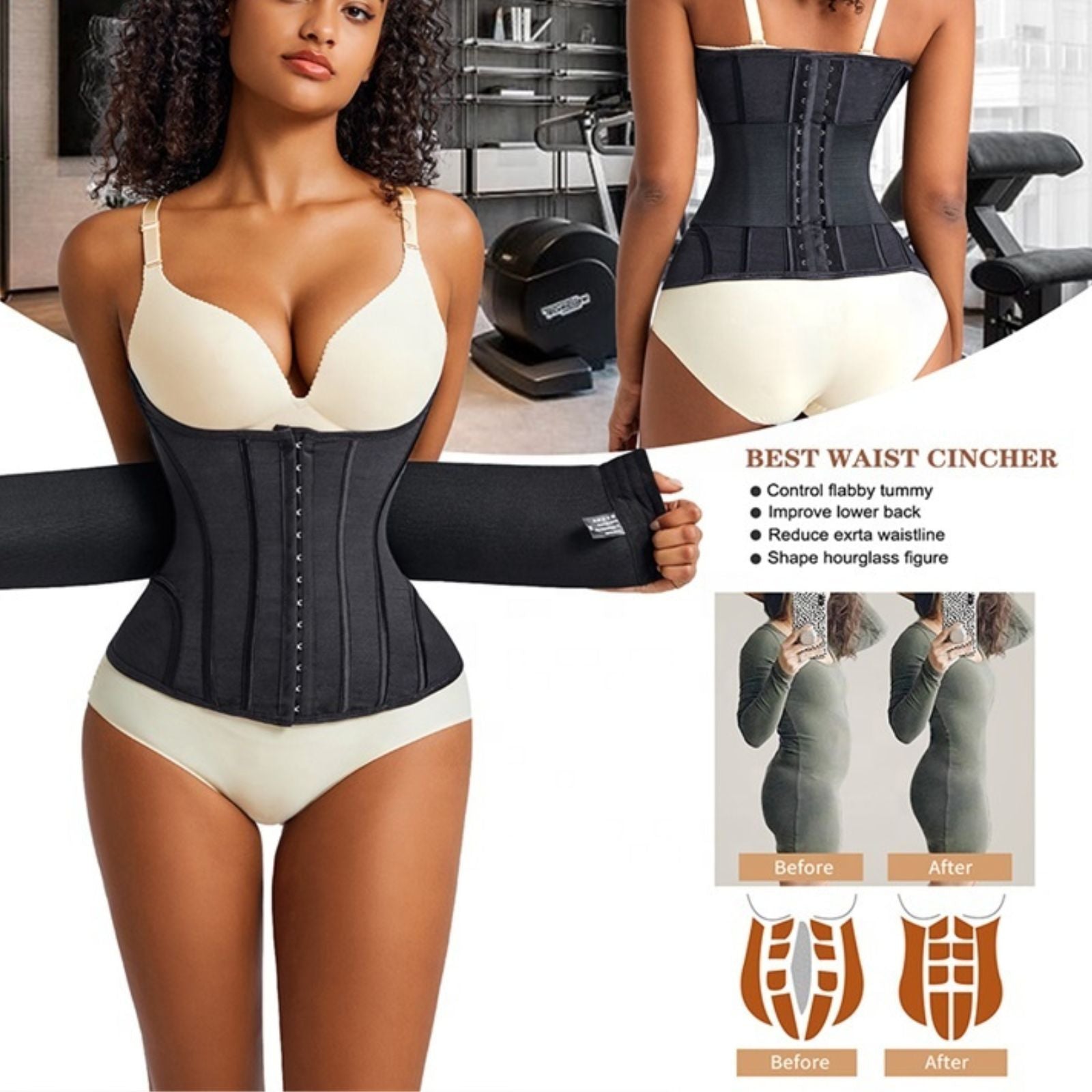 Double Belt Waist Trainer Corset Full Body Wrap Girdle Shapewear for Tummy Control