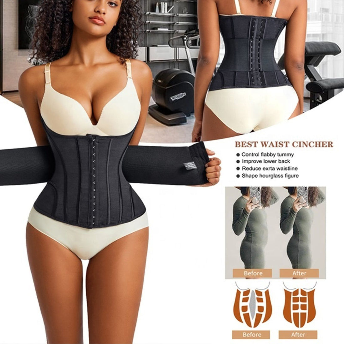 Double Belt Waist Trainer Corset Full Body Wrap Girdle Shapewear for Tummy Control