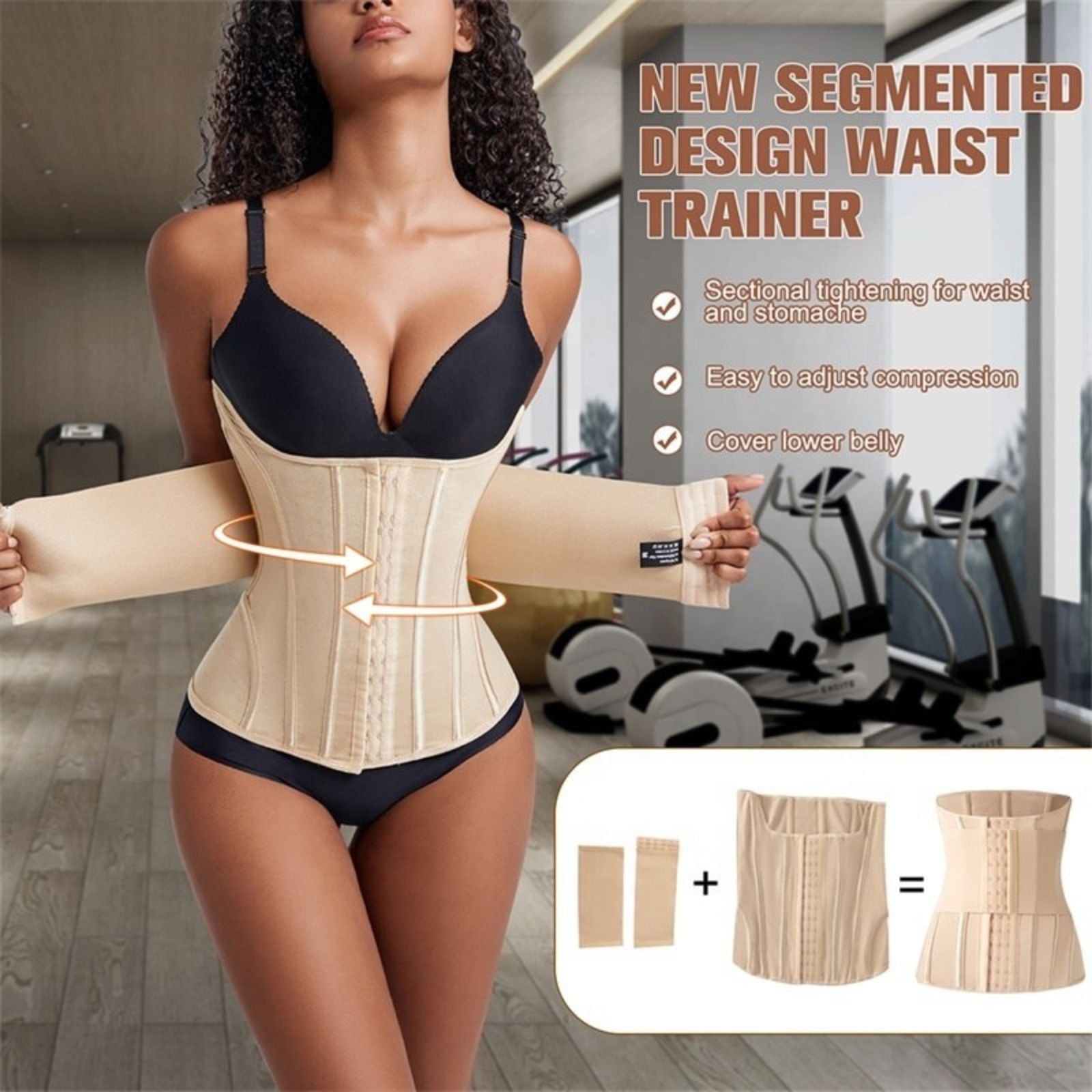 Double Belt Waist Trainer Corset Full Body Wrap Girdle Shapewear for Tummy Control