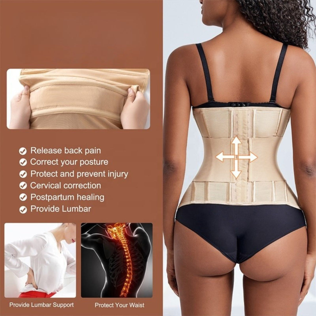 Double Belt Waist Trainer Corset Full Body Wrap Girdle Shapewear for Tummy Control