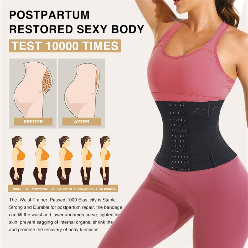 Double Belt Waist Trainer Latex Corset Shapewear Tummy Control Shaper
