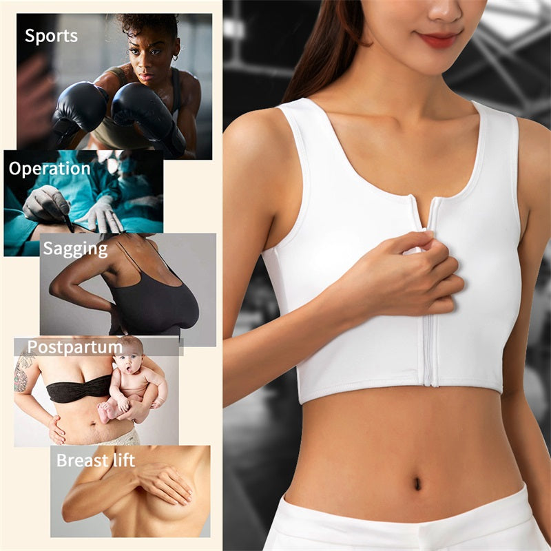 Front Zipper Slimming Tank Top Shapewear Women’s Flat Belly Bra & Waist Trainer Corset
