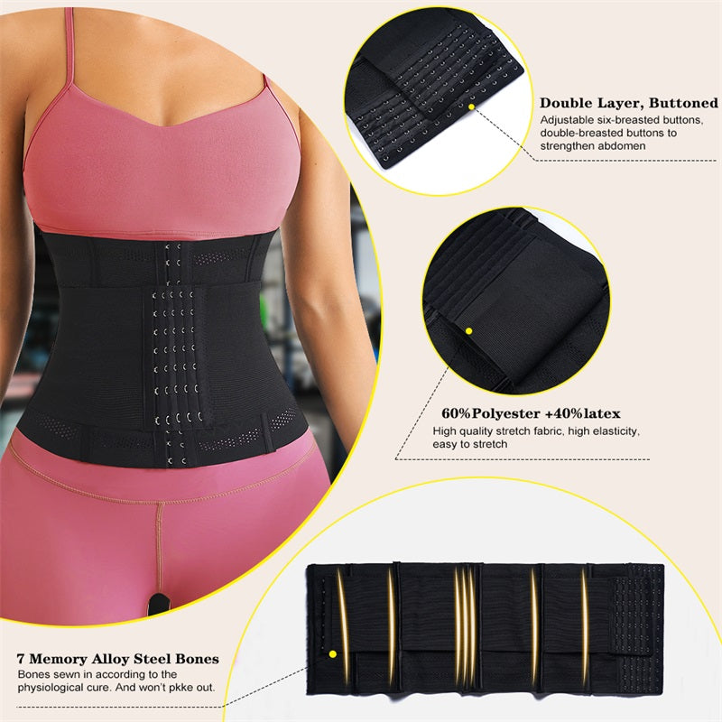 Full Body Belly Girdle Waist Trainer Light Control Tummy Wrap Shaper