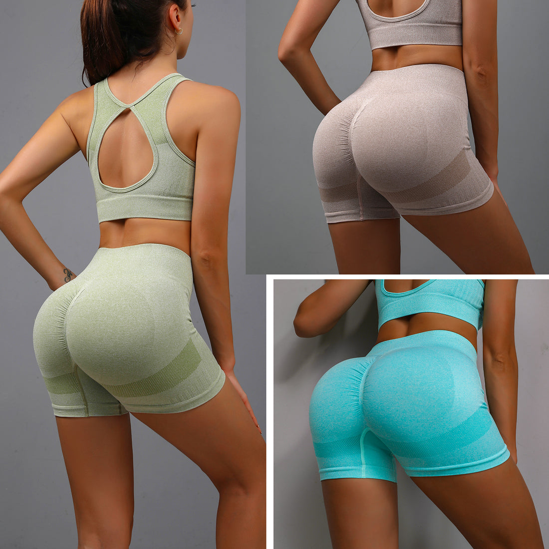 Gym Pants Fitness Sports Workout and Bra Sets Yoga Scrunch Butt Lifting
