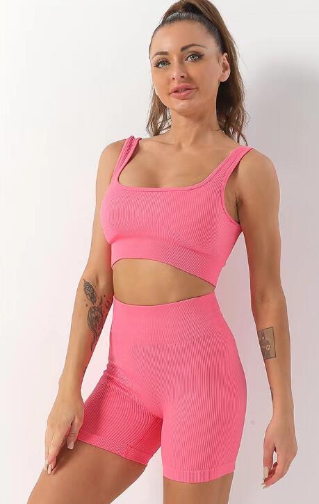 High Waist Fitness Seamless Shorts Sports Workout and Bra Sets Wear