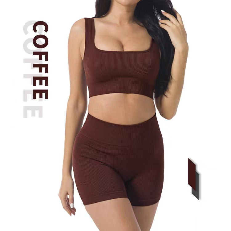 High Waist Fitness Seamless Shorts Sports Workout and Bra Sets Wear