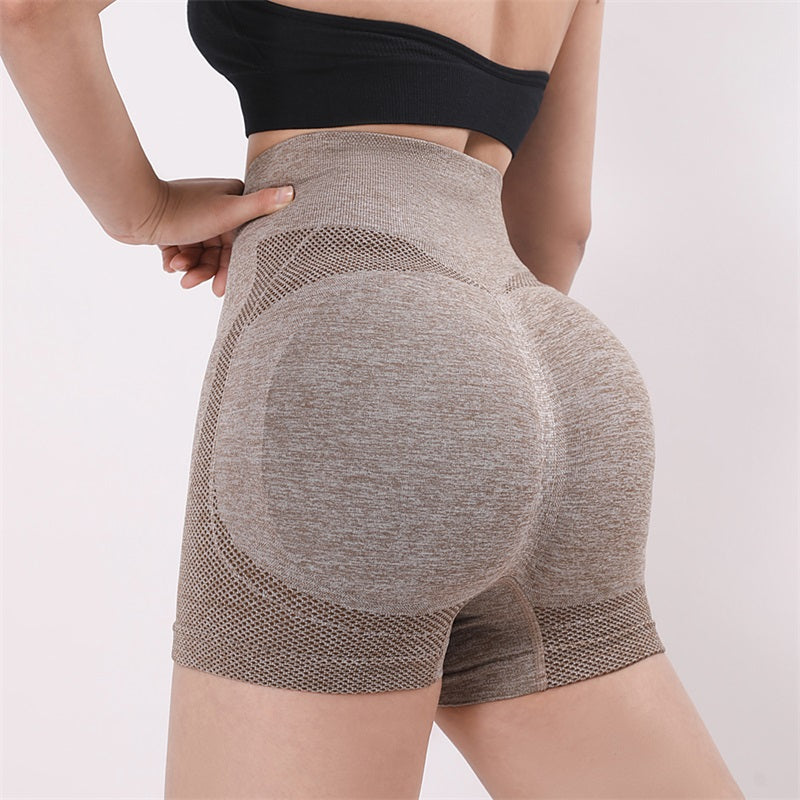 High Waist Mesh Yoga Shorts Push-Up Butt Lift Fitness Gym Workout Leggings