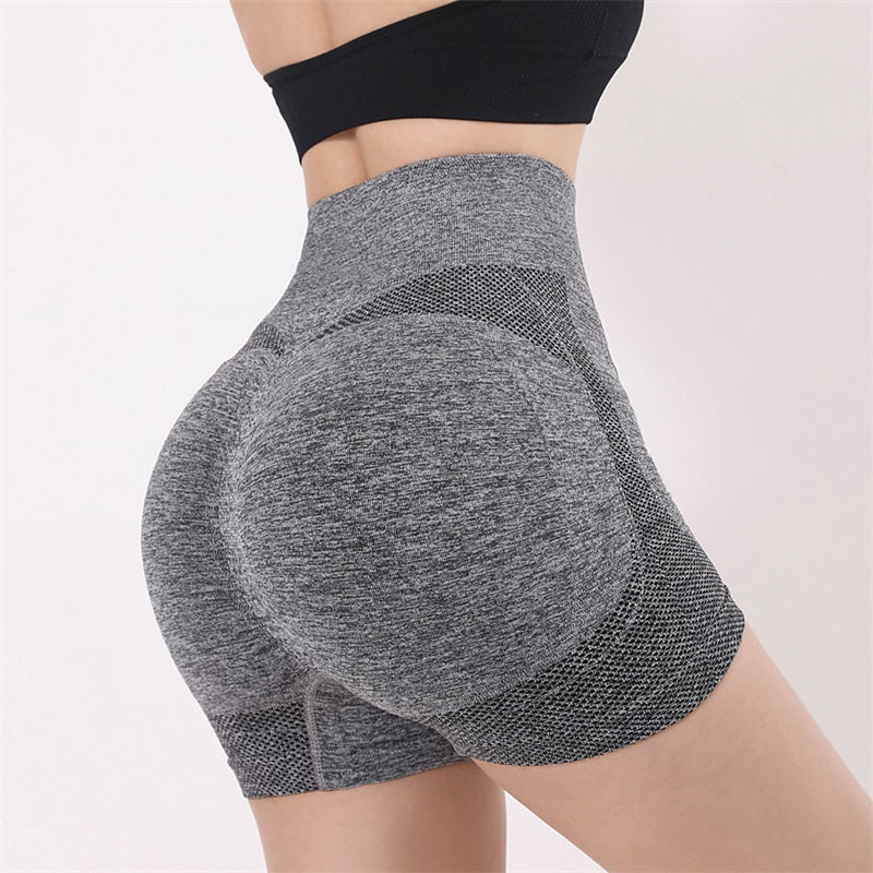 High Waist Mesh Yoga Shorts Push-Up Butt Lift Fitness Gym Workout Leggings