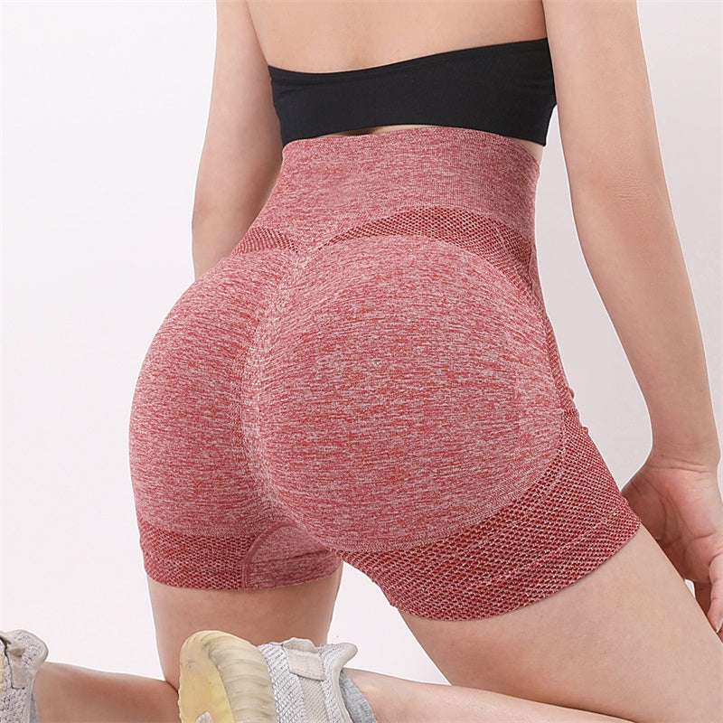 High Waist Mesh Yoga Shorts Push-Up Butt Lift Fitness Gym Workout Leggings