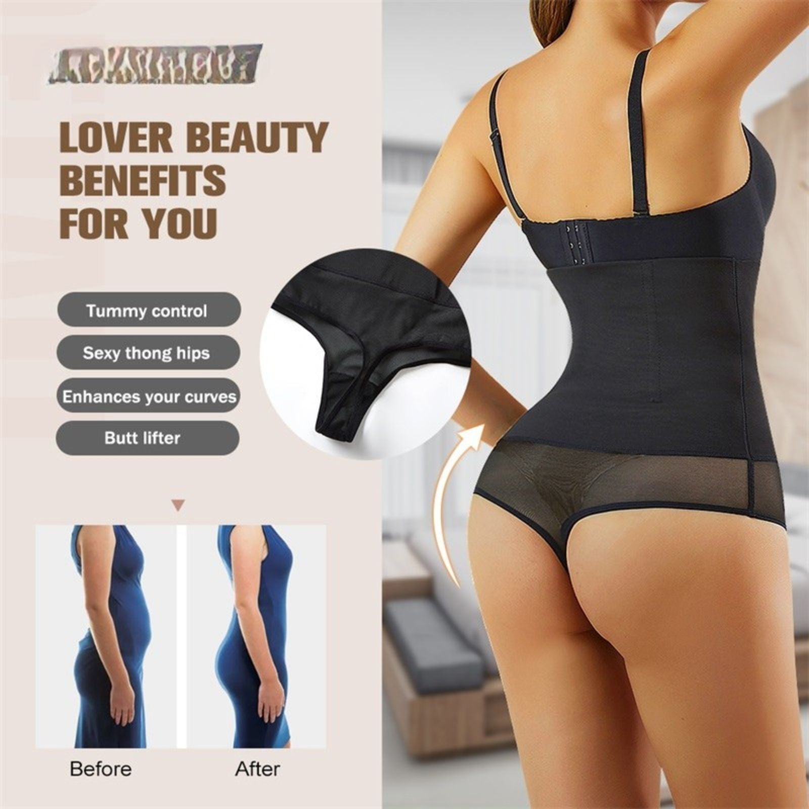 Hot Sale Crotch T Back Panty Corset Thong Tummy Control Shaper
