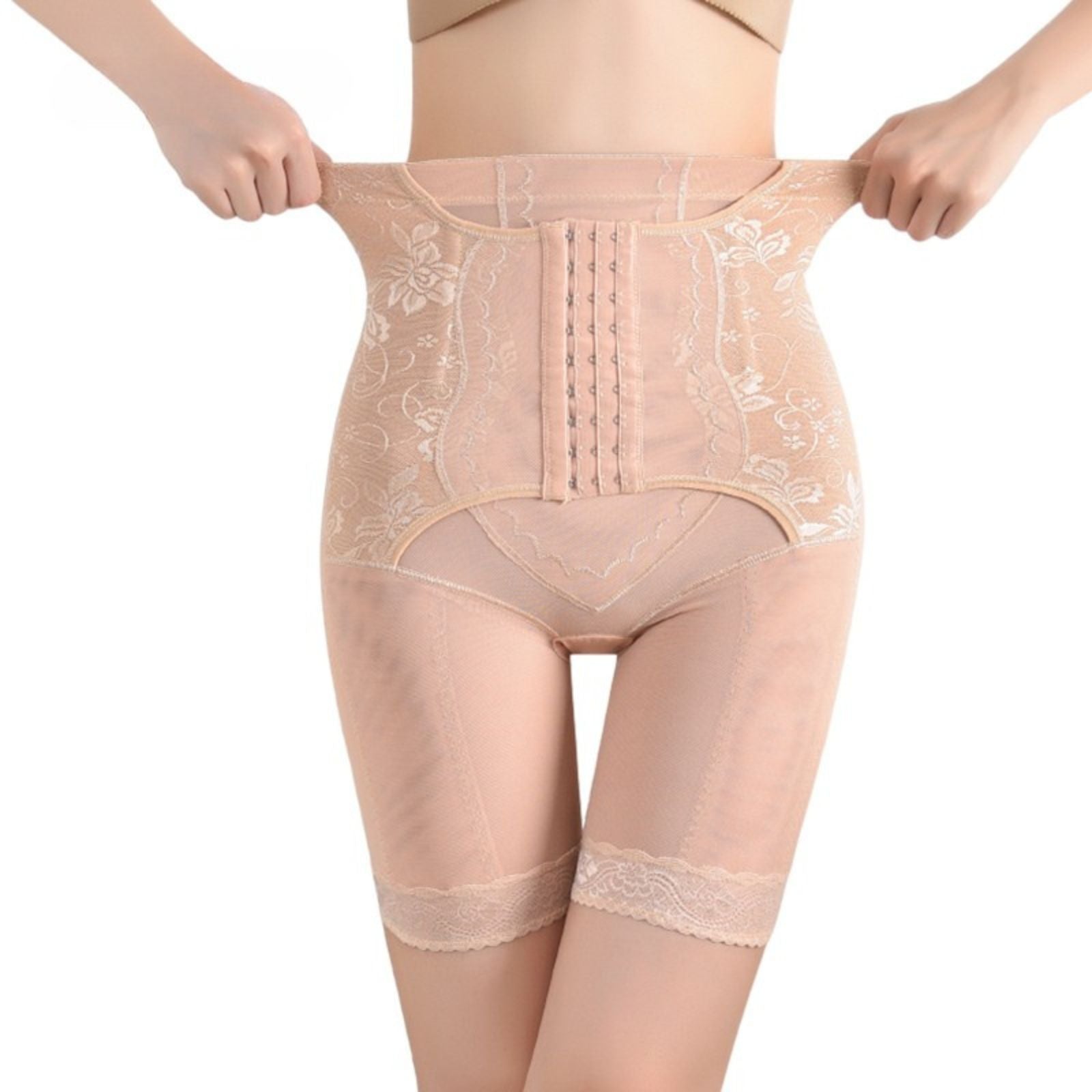 Plus Size Butt Lifter Shapewear Tummy Control Lace Waist Trainer Brief