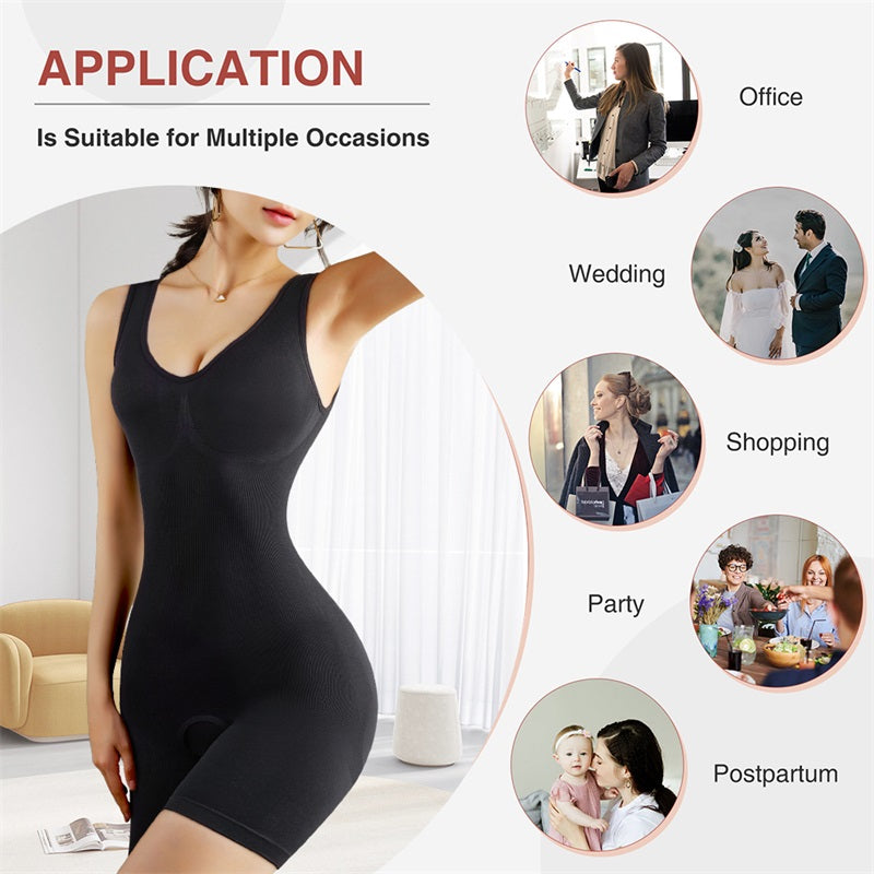 Plus Size High Waist Tummy Control Thigh Slim Shaper Trainer Bodysuit Shapewear