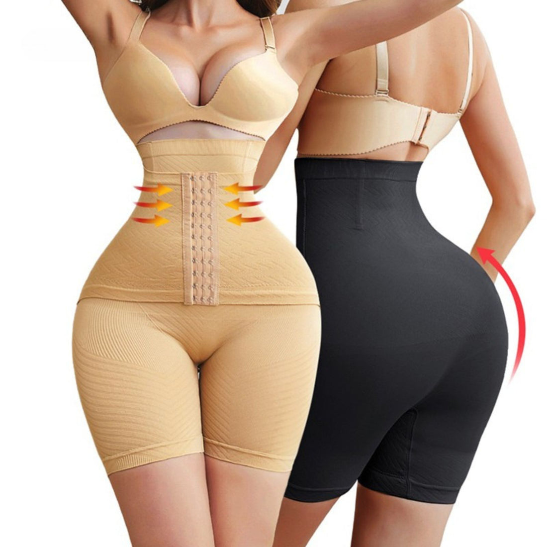 Plus Size Mid Thigh Shapewear Tummy Control Waist Trainer & Butt Lifter