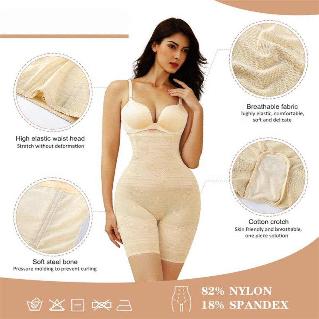 Plus Size Panty Seamless Full Body Corset Tummy Control Shaper Wear Thigh