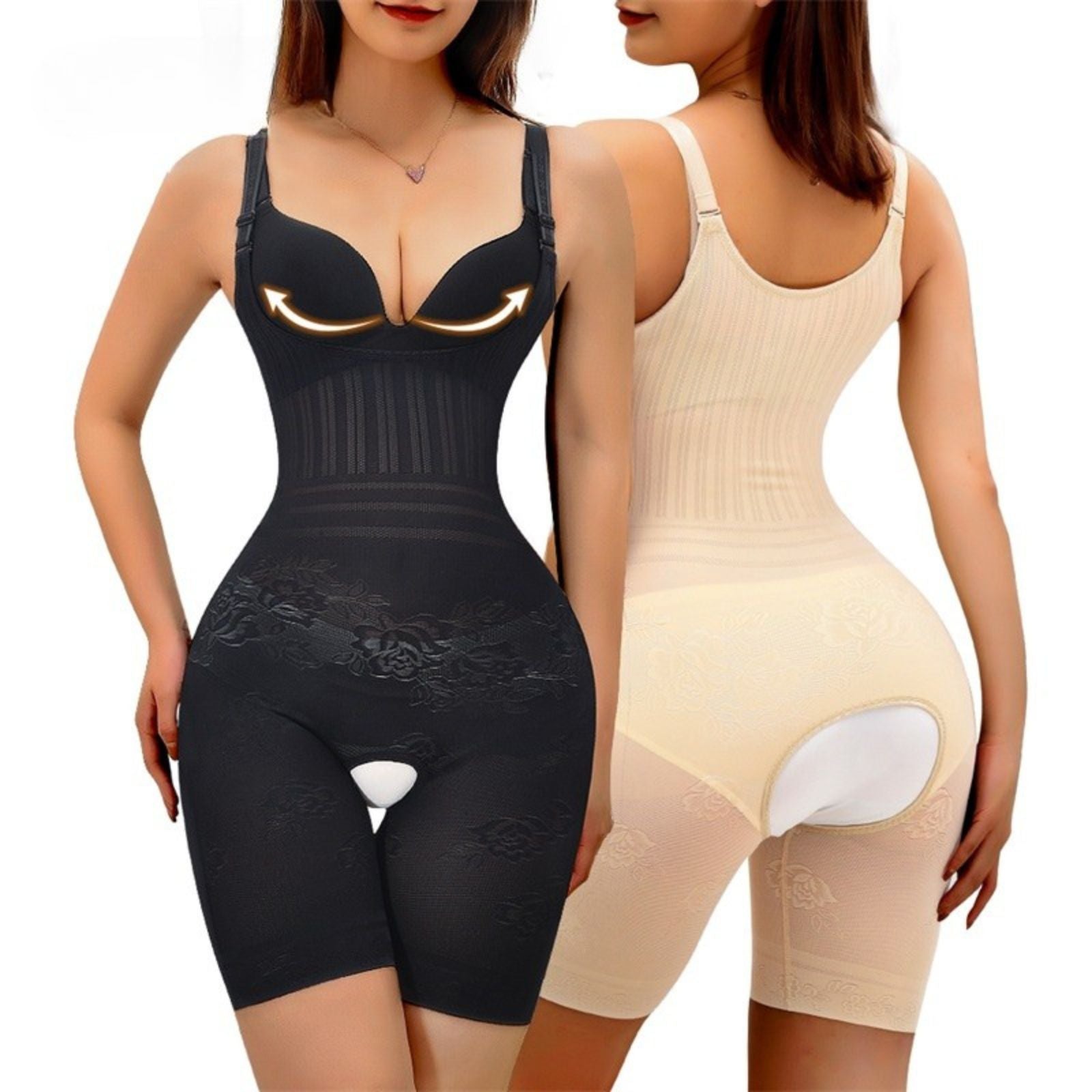 Plus Size Seamless Slim Shapewear Tummy Control Bodysuit for Women