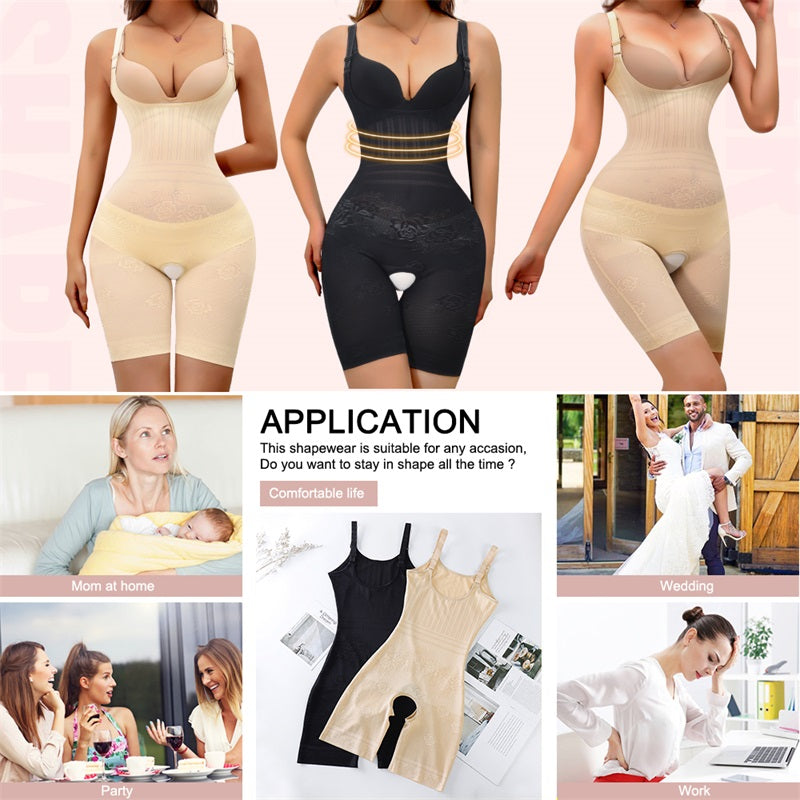 Plus Size Seamless Slim Shapewear Tummy Control Bodysuit for Women