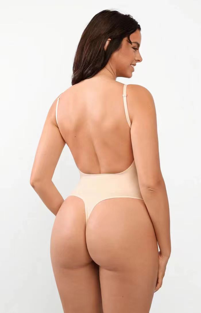 Plus Size Seamless Thong Bodysuit Shapewear Light Tummy Control Waist