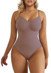 Plus Size Seamless Thong Bodysuit Shapewear Light Tummy Control Waist