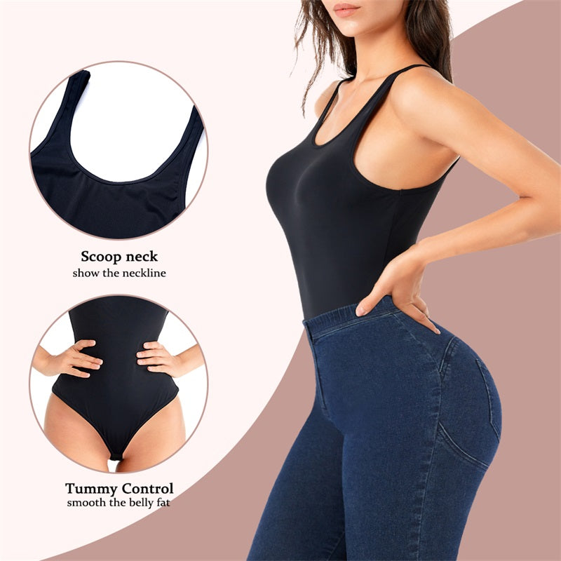 Plus Size Seamless Tummy Control High Waist Trainer Thong Bodysuit Shapewear