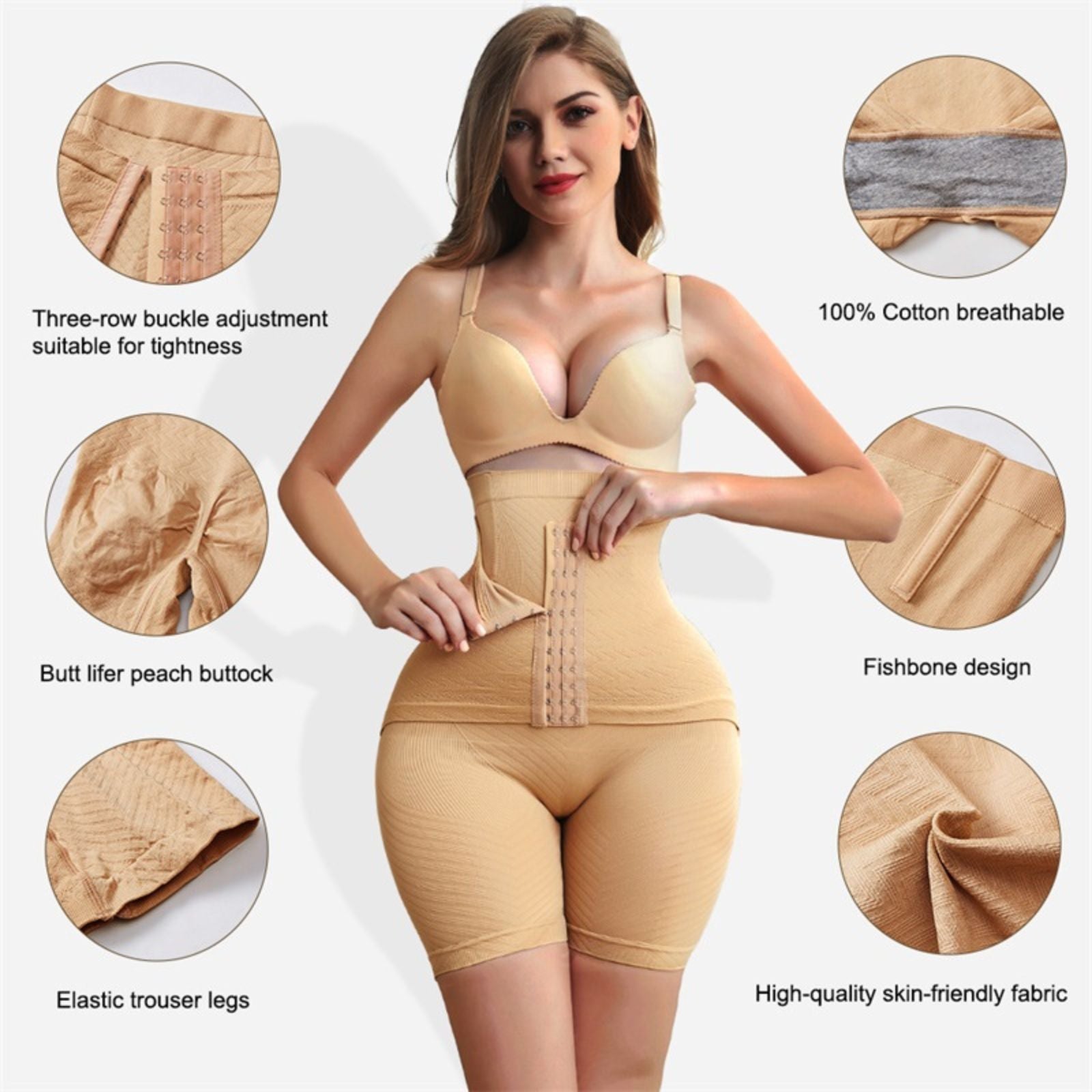 Plus Size Slim Tummy Control Shapewear Butt Lifter High Waist Trainer Cincher Panty