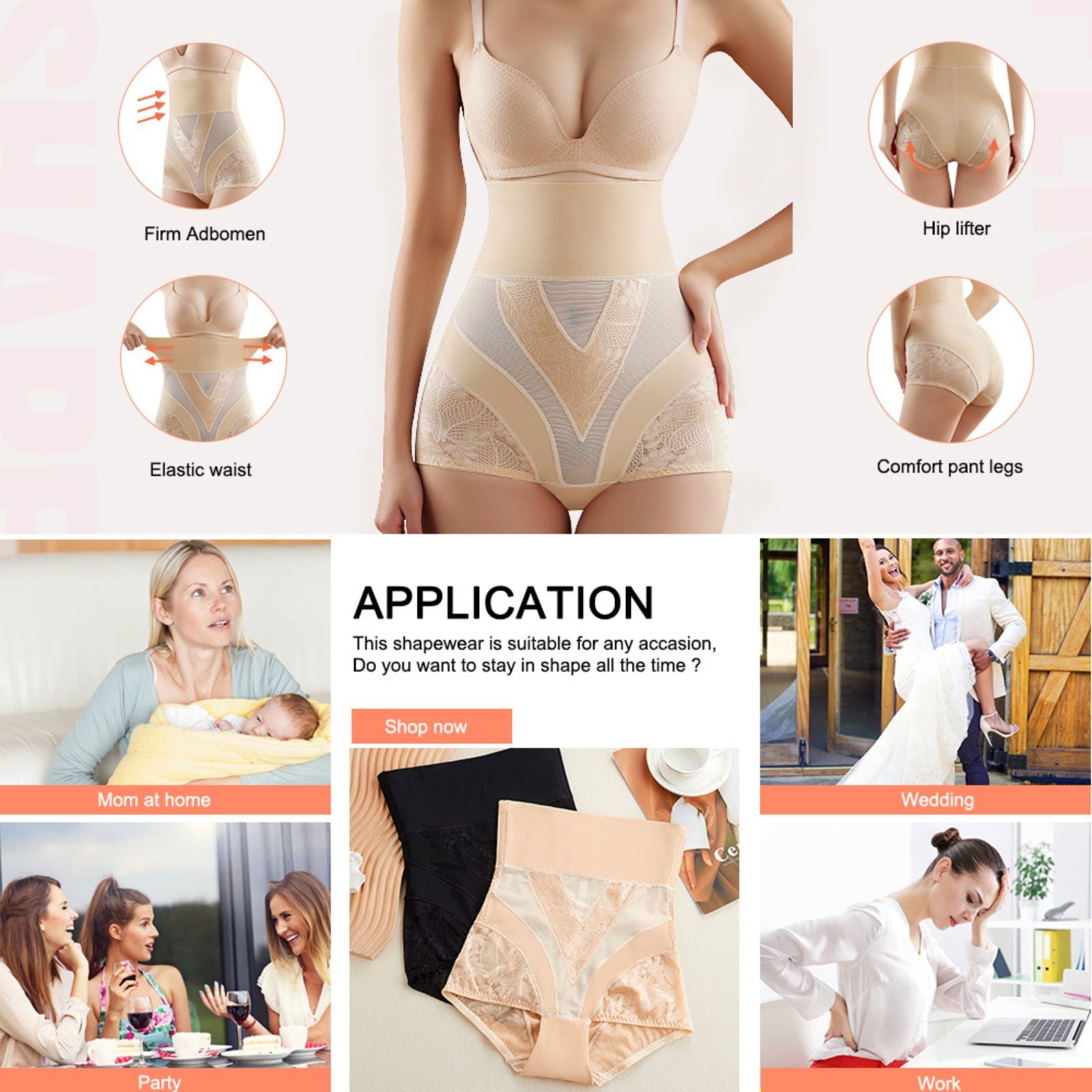 Postpartum Shapewear Shorts Waist Trainer Tummy Control Butt Lifter