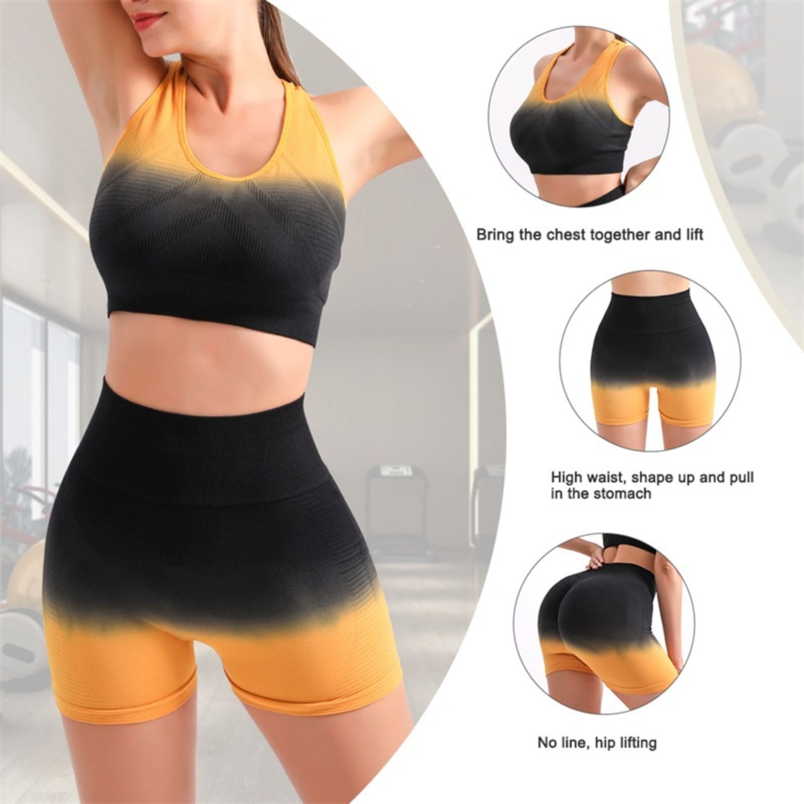 Push-Up Seamless Sports Bra Scrunch Butt Lift Leggings Yoga Pants