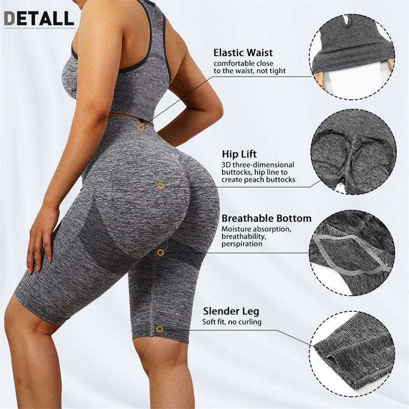 Seamless High Waist Butt Lift Yoga Pants Fitness Gym Workout Calf-Length Leggings