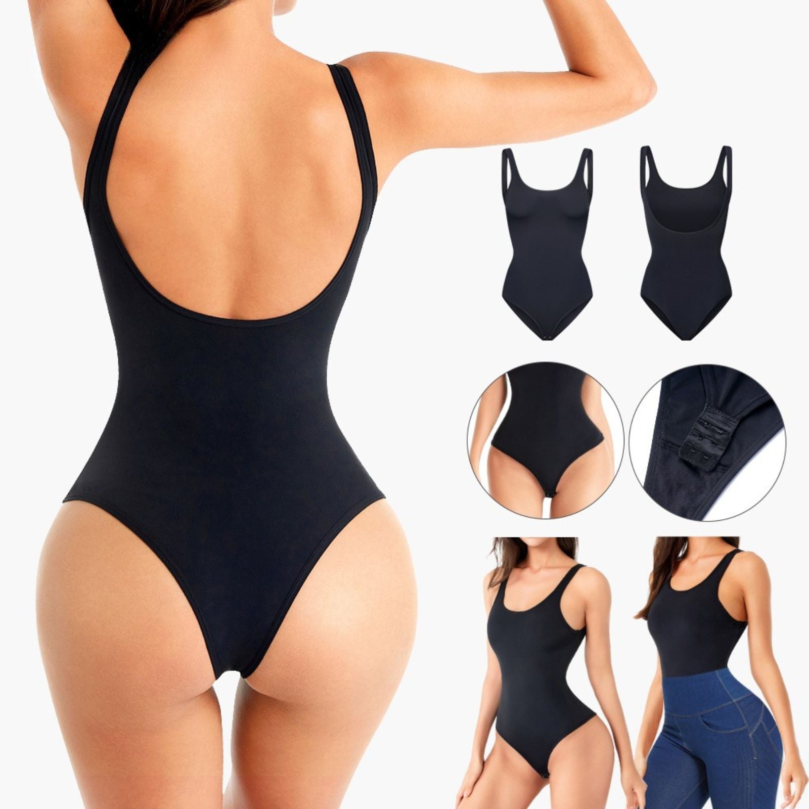 Seamless Panty High Waist Trainer Backless Thong Bodysuit Shapewear