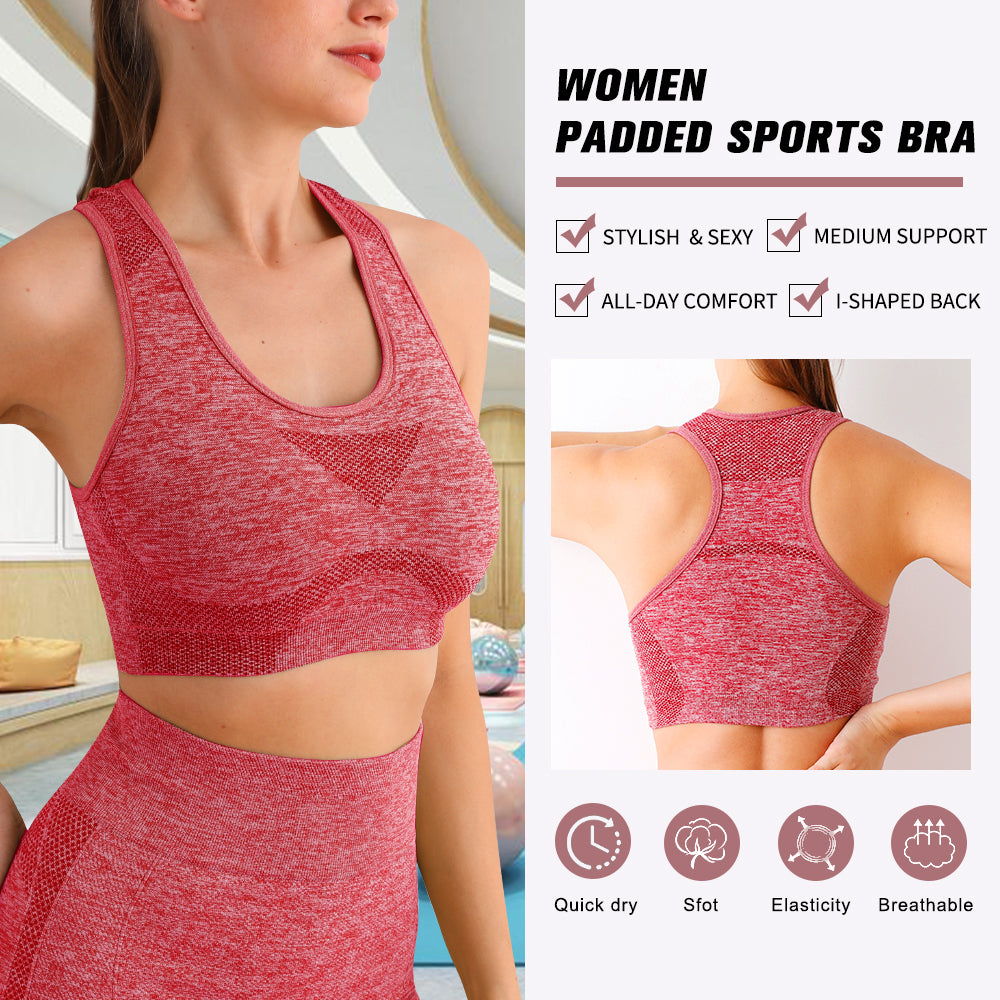 Seamless Sports Bra & Scrunch Butt Lift Leggings Set High Waist Yoga Pants