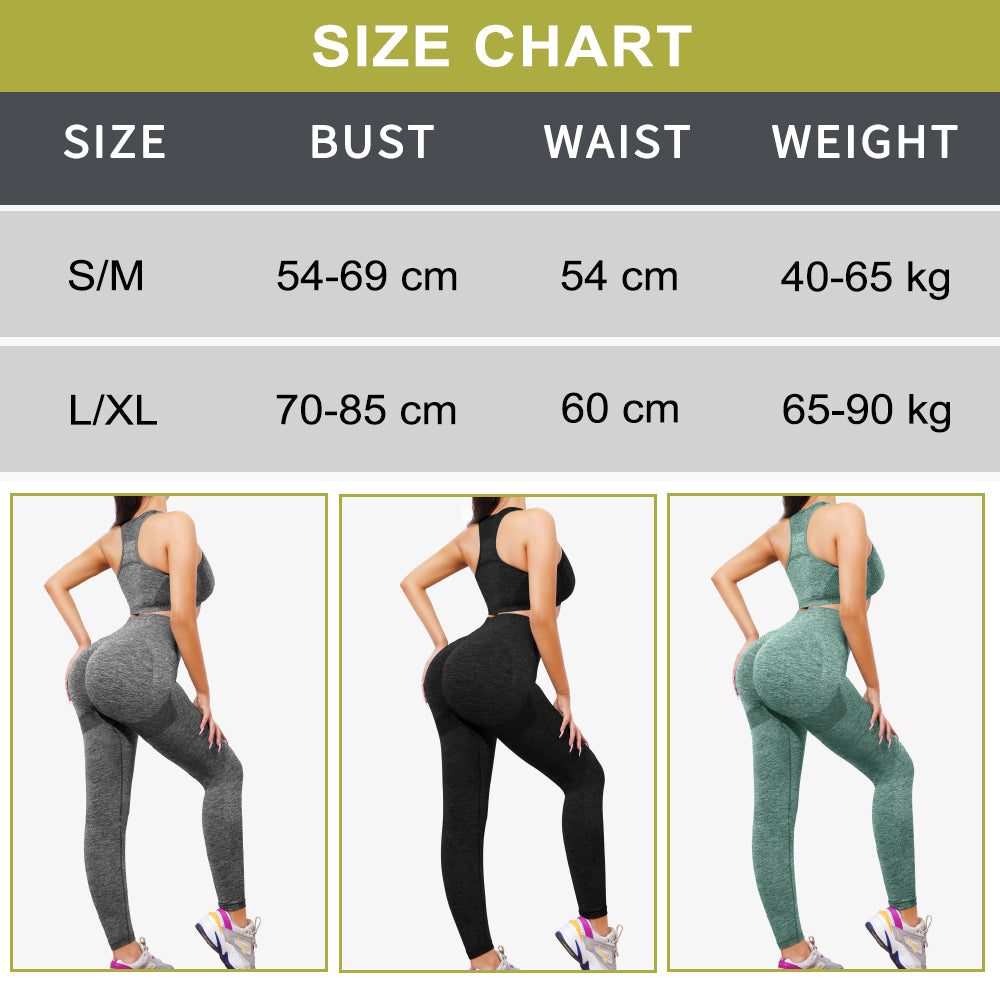 Seamless Sports Bra & Scrunch Butt Lift Leggings Set High Waist Yoga Pants