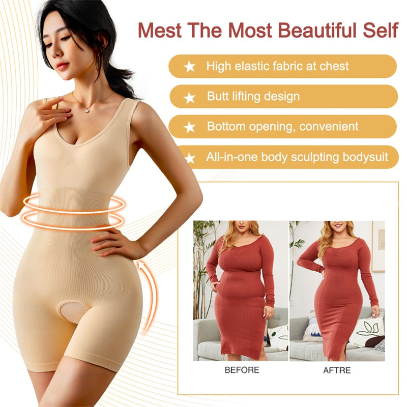Seamless Waist Trainer Tummy Control Thigh Slim Bodysuit Shapewear