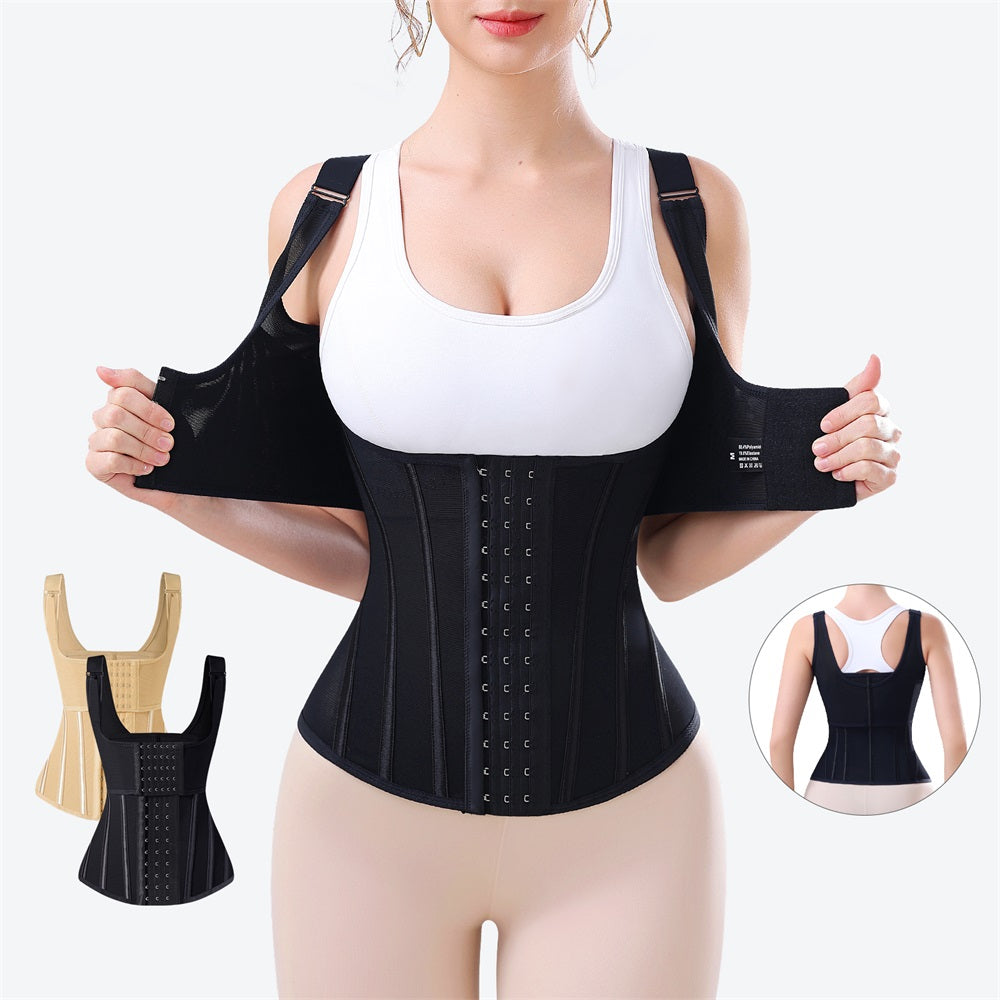 Shoulder Strap Waist Trainer Vest Double Trimmer Tummy Control Shaper Belt