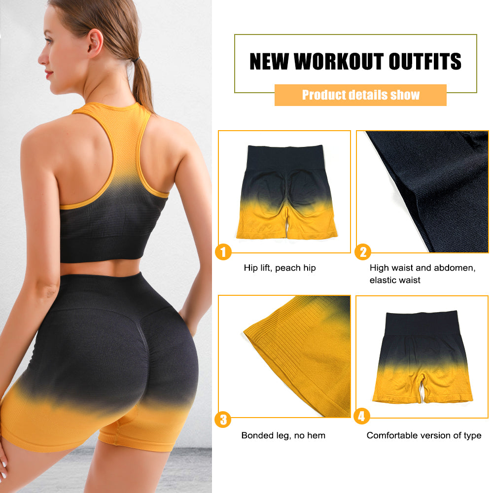 Sports Pant Workout Gym Bra Butt Lift Scrunch Fitness Gradient High Waist Leggings