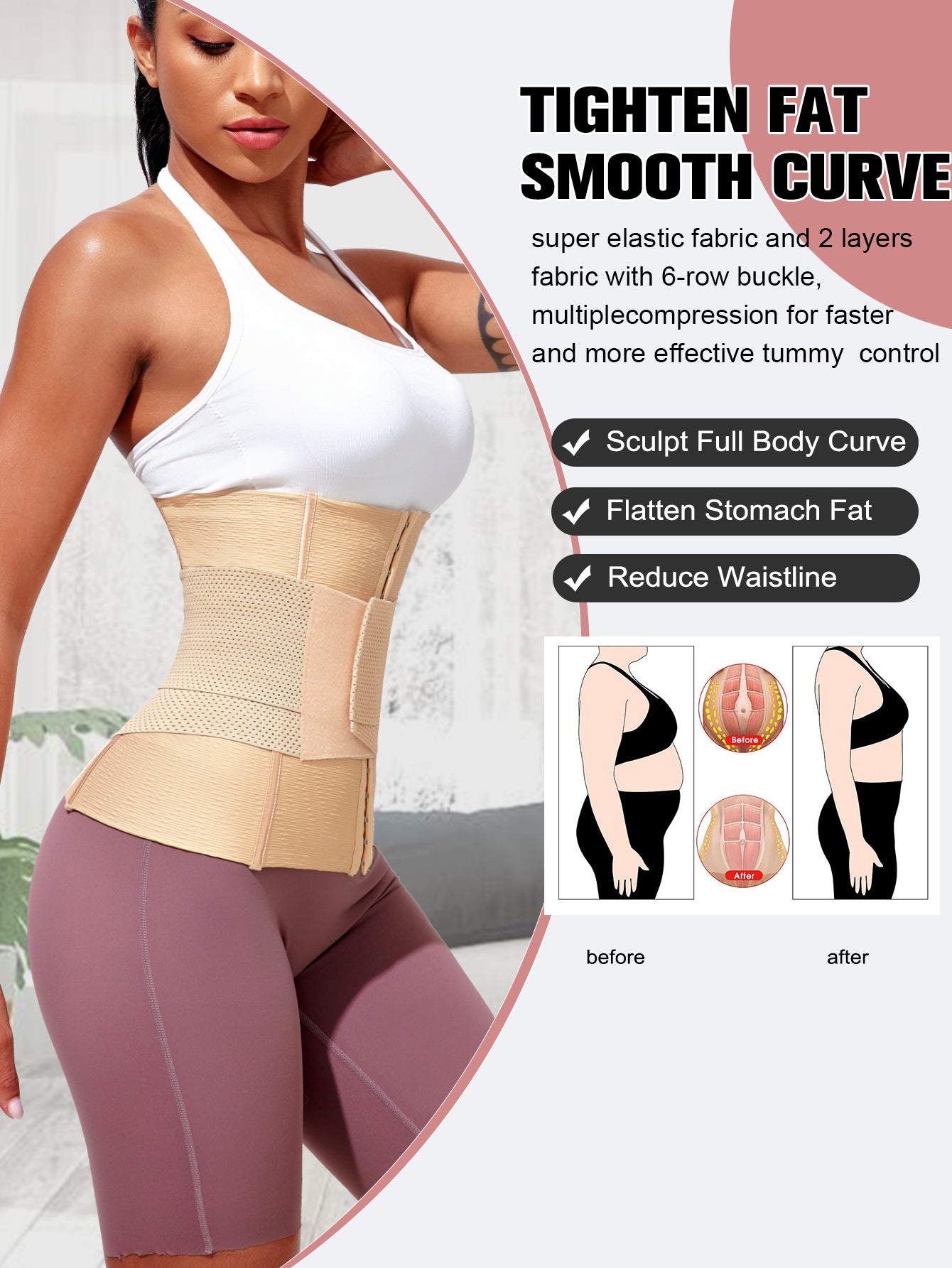 Sweat Belt Waist Trimmer Fitness Shaper Slimming Belt Waist Control