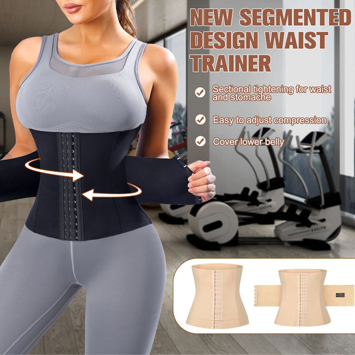 Sweat Girdle Waist Trainer Shaper Double Belt Cincher Corset for Tummy Control