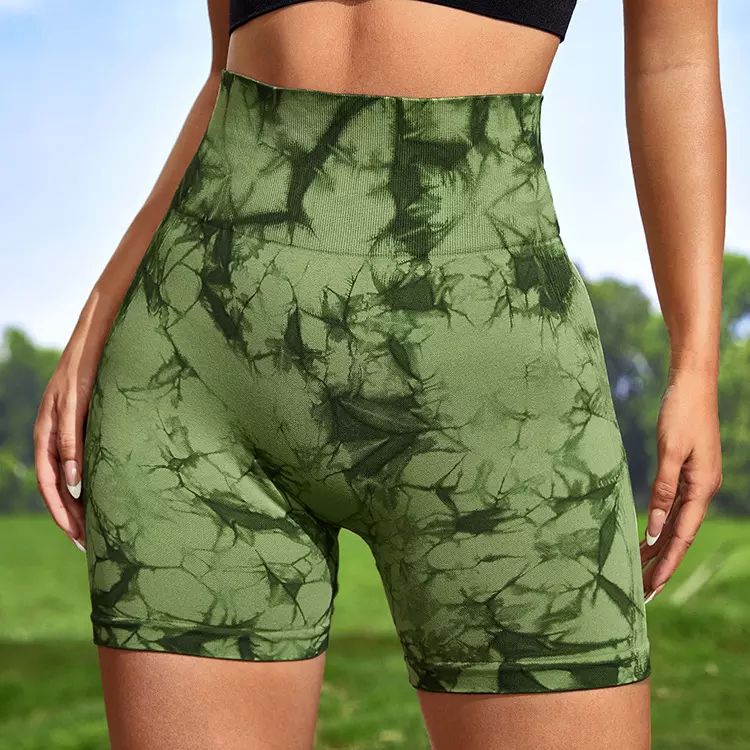 Tie Dye High Waist Scrunch Butt Shorts Seamless Yoga Leggings